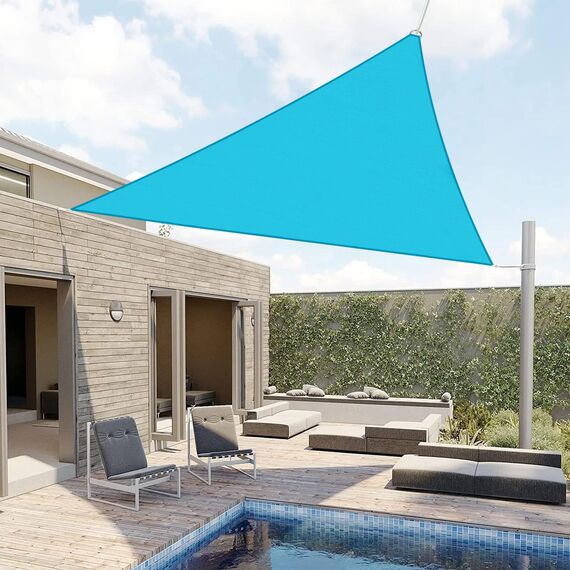 SUNLAX Sonnensegel, 30,5 x 30,5 x 30,5 cm, Türkis, gerades Alter, dreieckiges Baldachin, Sonnenschutz, Sonnensegel, UV-blockierende Canovas-Abdeckungen