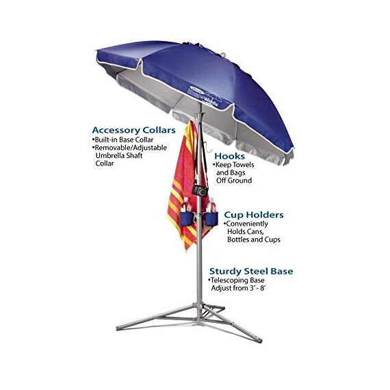 Wondershade Ultimativer tragbarer Sonnenschirm, leicht, verstellbar, sofortiger Sonnenschutz, Marineblau