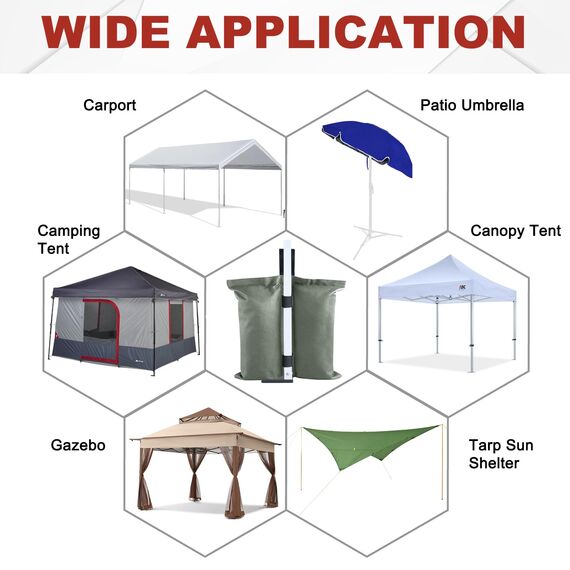 ABCCANOPY Baldachin-Gewichte 50,8 kg Pavillon-Zelt-Sandsäcke, 4 Stück (grau)
