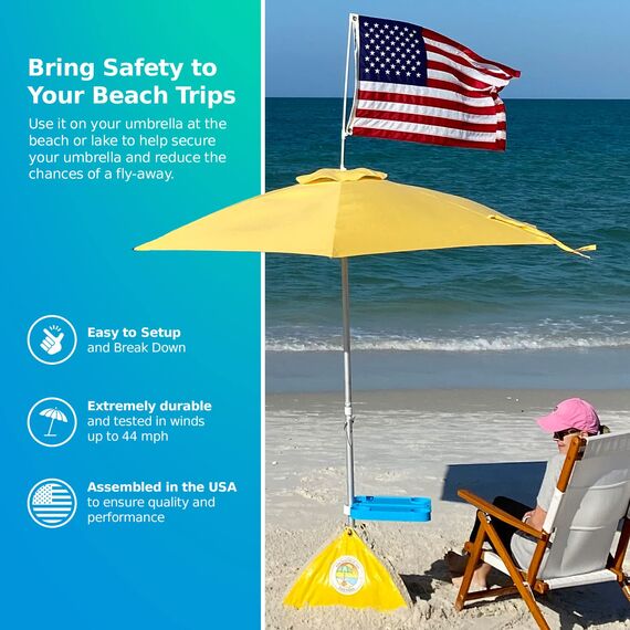 BEACHBUB Ultra Sonnenschirmständer (entspricht dem ASTM F3681-24 Strandschirm-Sicherheitsstandard).