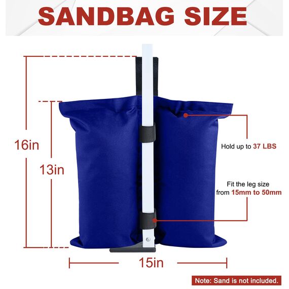 ABCCANOPY Baldachin-Gewichte, Zelt-Sandbeutel, 4 Stück (blau)