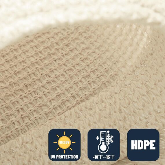 SUNNY GUARD Sonnensegel, dreieckig, Buttercreme, UV-Block, Sonnenschutz für Hinterhof, Terrasse, Garten, Outdoor-Aktivitäten und Einrichtungen (wir stellen individuelle Größen her)