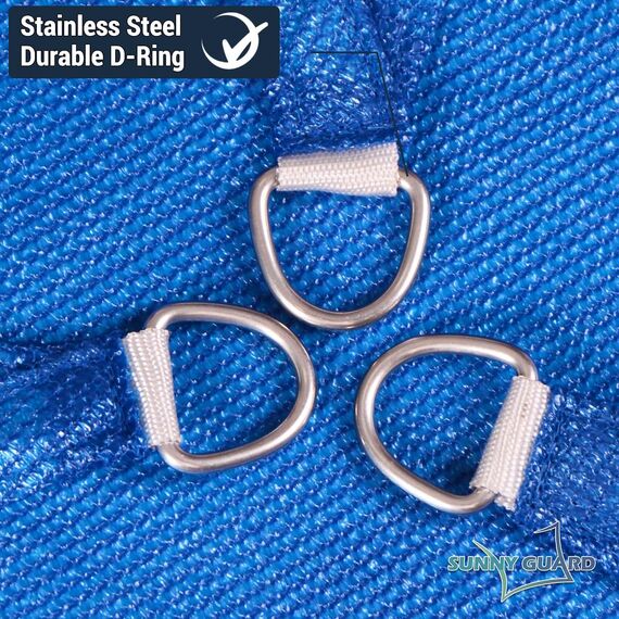 SUNNY GUARD Sonnensegel, 40,6 x 40,6 x 40,6 cm, dreieckig, blau, UV-Block, Sonnenschutz für Hinterhof, Terrasse, Garten, Outdoor-Aktivitäten und Einrichtungen (wir stellen individuelle Größen her)