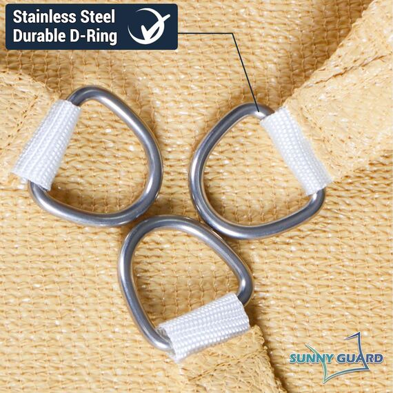 SUNNY GUARD Dreieckiges Sonnensegel mit UV-Block für draußen, Terrasse, Garten