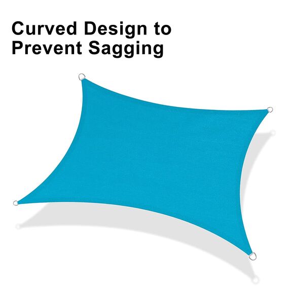 LOVE STORY Sonnensegel, rechteckig, 3 x 33 cm, türkisblau, UV-Block-Markise für Außenbereich, Terrasse, Garten, Hinterhof