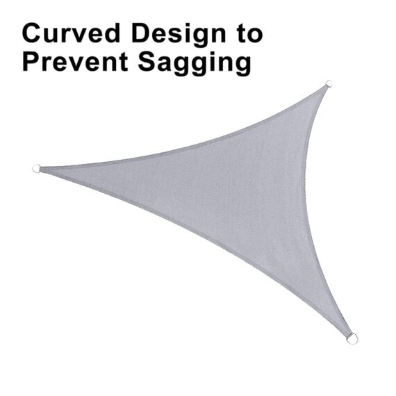 Love Story Sonnensegel-Vordach für Terrasse, dreieckig, UV-beständiges Schattentuch, Outdoor-Abdeckung für Garten, Rasen, Silber, 4,9 x 4,9 x 4,9 m