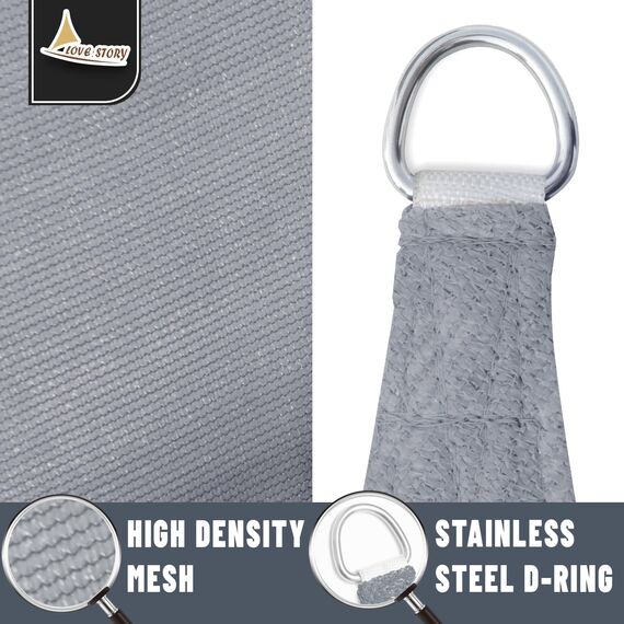 LOVE STORY Dreieckiges Sonnensegel mit UV-Schutz, 2,7 x 2,7 m