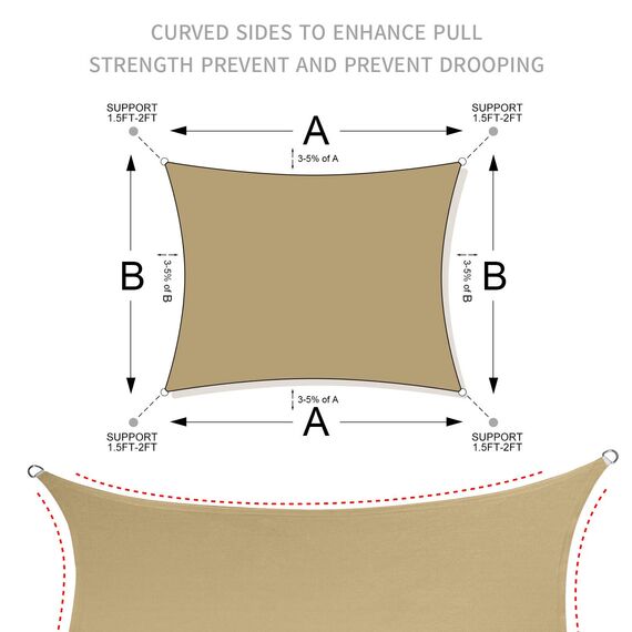 Love Story Sonnensegel, rechteckig, 50 x 60 cm, Dunkelgrau, UV-Schutz, Markise für Außenbereich, Terrasse, Garten, Hinterhof