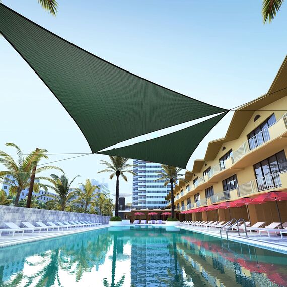 ColourTree CTAPT12 Sonnensegel, dreieckig, 190 g/m², Grün