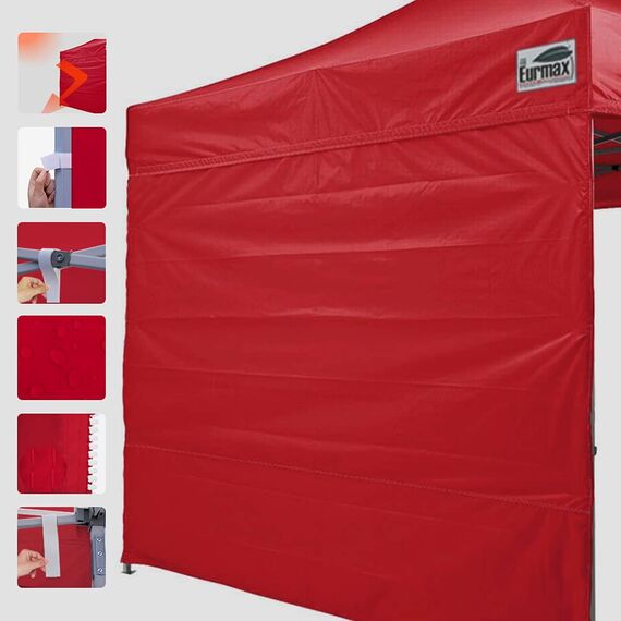 Eurmax USA Instant Baldachin SunWall 25,4 x 25,4 cm, Wand-Seitenwände für Pop-Up-Zelt, nur Seitenwand, 1 Packung (rot)