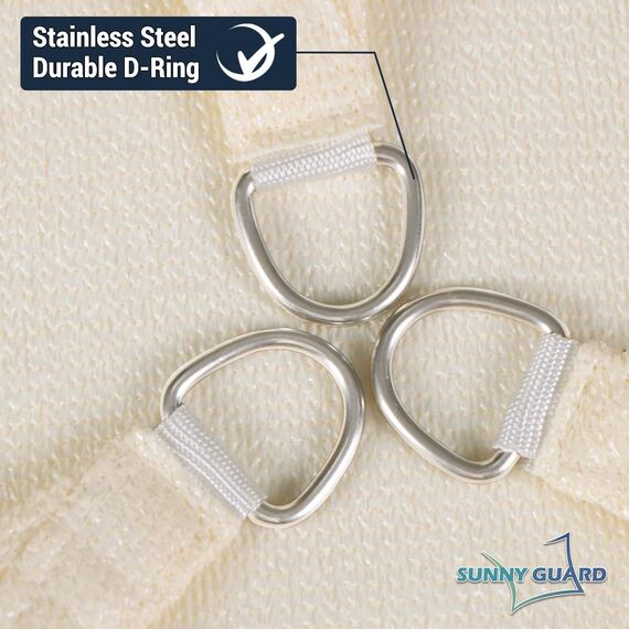 SUNNY GUARD Sonnensegel, rechteckig, 2,4 x 4,8 m, Buttercreme, UV-Block, Sonnenschutz für Hinterhof, Terrasse, Garten, Outdoor-Aktivitäten und Einrichtungen (wir stellen individuelle Größen her)