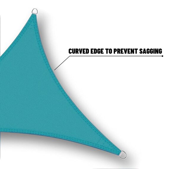 SUNNY GUARD Wasserfestes Sonnensegel, dreieckig, UV-Schutz, für Hinterhof, Terrasse, Garten, Outdoor-Aktivitäten und Einrichtungen (wir stellen individuelle Größen her, 3 x 35 x 35 cm) Türkisblau
