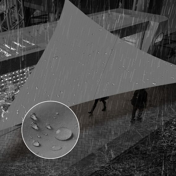 SUNNY GUARD Wasserfestes Sonnensegel, 3 x 3 x 35 cm, Anthrazit, dreieckig, UV-Block, Sonnenschutz für Hinterhof, Terrasse, Garten, Outdoor-Aktivitäten und Einrichtungen (wir stellen individuelle