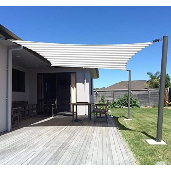 SUNNY GUARD Sonnensegel, rechteckig, 3,6 x 3,6 m, UV-Schutz, für Hinterhof, Terrasse, Garten, Outdoor-Aktivitäten und Einrichtungen grau-weiß, (wir stellen individuelle Größen her)
