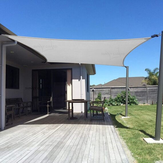 SUNNY GUARD Sonnensegel, rechteckig, 2,4 x 3,4 m, UV-Schutz, für Hinterhof, Terrasse, Garten, Outdoor-Aktivitäten und Einrichtungen, hellgrau (wir stellen individuelle Größen her)