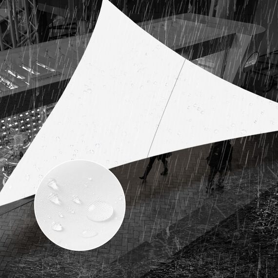 SUNNY GUARD Wasserfestes Sonnensegel, dreieckig, UV-Schutz, für Hinterhof, Terrasse, Garten, Outdoor-Aktivitäten und Einrichtungen, 3 x 35 cm, Weiß