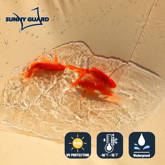 SUNNY GUARD Wasserfestes Sonnensegel, 3 m x 3 m x 35 cm, Sand, Dreieck, UV-Block, Sonnenschutz für Hinterhof, Terrasse, Garten, Outdoor-Aktivitäten und Einrichtungen (wir stellen individuelle Größen