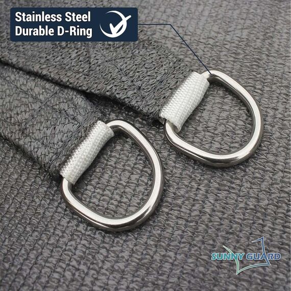 SUNNY GUARD Sonnensegel, 2,4 x 3,4 m, rechteckig, anthrazit, UV-Block, Sonnenschutz für Hinterhof, Hof, Terrasse, Garten, Outdoor-Aktivitäten und Einrichtung (wir Stellen individuelle Größe her)