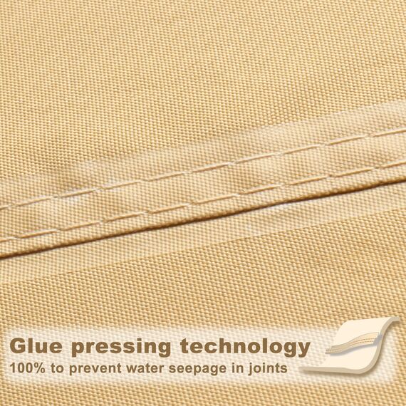 SUNNY GUARD Wasserfestes Sonnensegel, 3 m x 3 m x 35 cm, Sand, Dreieck, UV-Block, Sonnenschutz für Hinterhof, Terrasse, Garten, Outdoor-Aktivitäten und Einrichtungen (wir stellen individuelle Größen