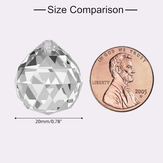 MerryNine 20Pack Kristallkugel 0.8"/20mm Prisma Sonnenscheinfänger Regenbogen Anhänger Maker, hängende Kristalle Prismen für Fenster, für Feng Shui, für Geschenk (Clear)