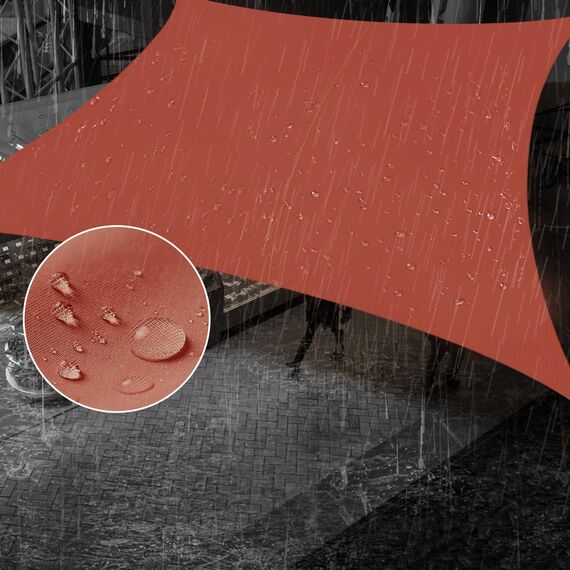 SUNNY GUARD Wasserfestes Sonnensegel, 18 x 3 m, orange-rot, rechteckig, UV-Block, Sonnenschutz für Hinterhof, Terrasse, Garten, Outdoor-Aktivitäten und Einrichtungen (wir stellen individuelle Größen