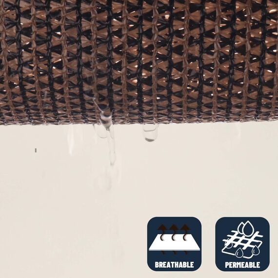 SUNNY GUARD Sonnensegel, 6 x 6 x 6 m, dreieckig, braun, UV-Block, Sonnenschutz für Hinterhof, Terrasse, Garten, Outdoor-Aktivitäten und Einrichtungen (wir stellen individuelle Größen her)