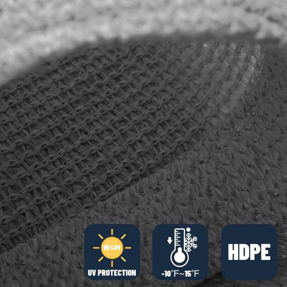 Sunny Guard Sonnensegel, quadratisch, UV-Schutz, für Außen, Terrasse, Garten 6.5' x 9'10" anthrazit