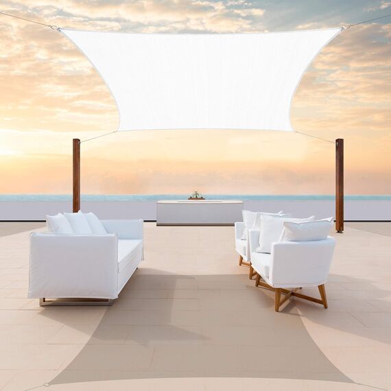 ColourTree rechteckies Sonnensegel, strapazierfähig, 190 g/m² 12' x 16' weiß