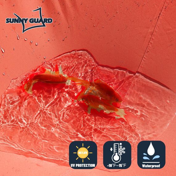 SUNNY GUARD Wasserfestes Sonnensegel, 18 x 3 m, orange-rot, rechteckig, UV-Block, Sonnenschutz für Hinterhof, Terrasse, Garten, Outdoor-Aktivitäten und Einrichtungen (wir stellen individuelle Größen