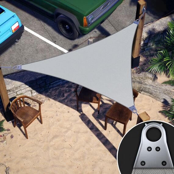 ColourTree Super Ring Dreiecks-Sonnensegel, 71 x 71 x 71 cm, handelsübliche Qualität, UPF50, verstärkte Ecken und Kanten, 260 g/m² Stoff, strapazierfähig