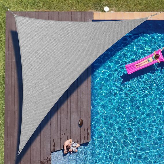 Colourtree Sonnensegel, 3 x 3 x 35 cm, Grau, dreieckig, Stoff, Sichtschutz, TAPRT10, wasserdurchlässig und UV-beständig, strapazierfähig, für Carport, Terrasse, Outdoor – (Wir passen die Größe an)