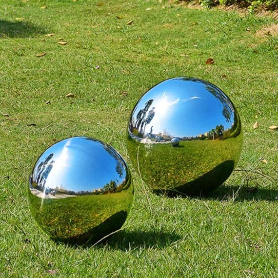zosenda Edelstahl Gartenkugel, 6 Stück 50-150 mm Spiegelpoliert Hohlkugel Reflektierende Gazing Ball, Schwimmende Teichkugeln Nahtlose Dekokugel Spiegelkugel für Hausgarten Ornament Dekorationen