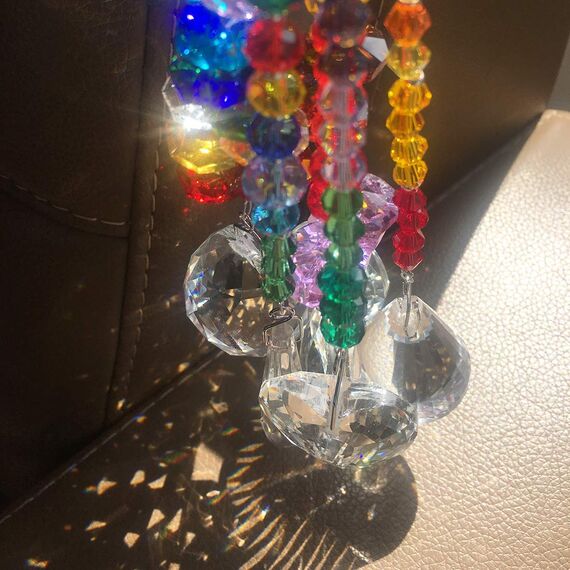 H&D HYALINE & DORA Bunte Kristall Regenbogen Sonnenfänger Hängende Chakra Glas Anhänger für Zuhause, Büro, Garten Dekoration, 6 Stück