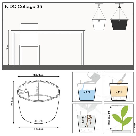 Lechuza Nido Cottage 35 weiß 15290 (Packung mit 2)