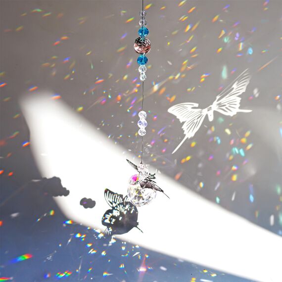 H&D HYALINE & DORA 30 mm Kristallkugel Prisma Regenbogen Maker hängender Sonnenfänger Fenster Schmetterling Dekoration Geschenk