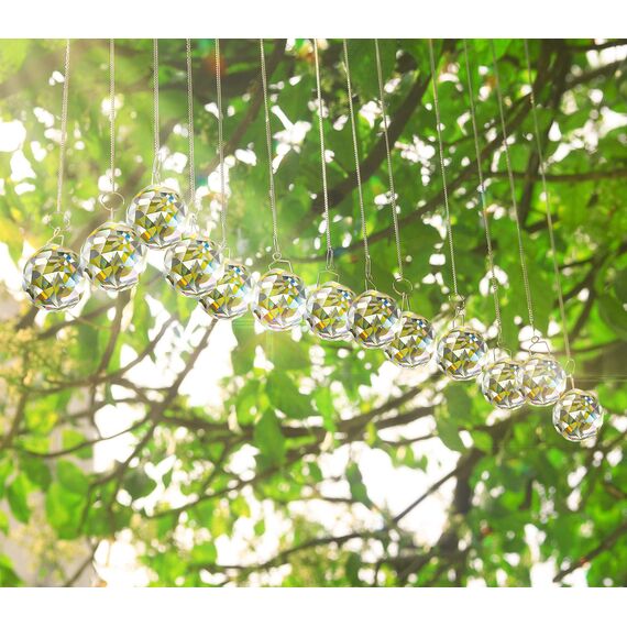 Kristall Sonnenfänger, MerryNine 30 mm 20 Stück Kristallprismen-Kugel, Kristalle Deko Anhänger für Fotografie, Gartenfensterdekoration