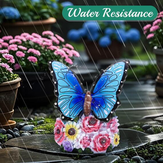 Linkax Solar Gartenfiguren Schmetterling Gartendeko für Draußen: Ostergeschenke Erwachsene, Geburtstagsgeschenk für Frauen, Mama/Oma Geschenk, Frühlingsdeko mit 7 LED Licht Home Balkon Deko