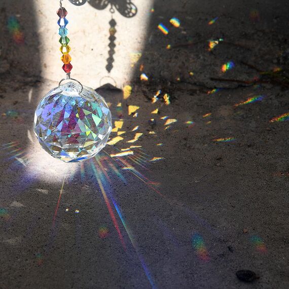 MerryNine 30mm 20pack Kristallkugel Prisma Sonnenscheinfänger Regenbogen Anhänger Maker, hängende Kristalle Prismen für Fenster, für Feng Shui, für Geschenk (AB Farbe)
