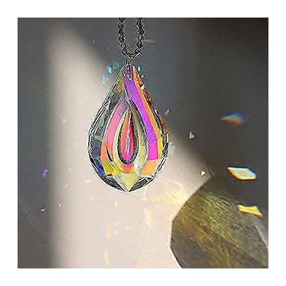 H&D Hyaline & Dora Regenbogen Sonnenfänger Glas Anhänger Kristall in Tropfenform Prismen 76 mm