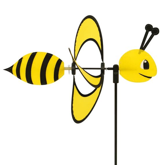 CIM Windspiel - Little Magic Bee - wetterfest - Windrad: Ø28cm, Motiv: 35x13cm, Gesamthöhe: 85cm - inkl. Fiberglasstab