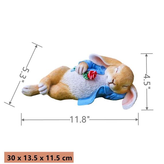 iRonrain Gartenstatuen Kaninchen, Fantasy Bunny Outdoor Art Décor Tierfiguren Ornament für Thanksgiving Day, Weihnachtsstatue Dekorationen für Garten Hof Rasen Indoor Skulptur (Blau)