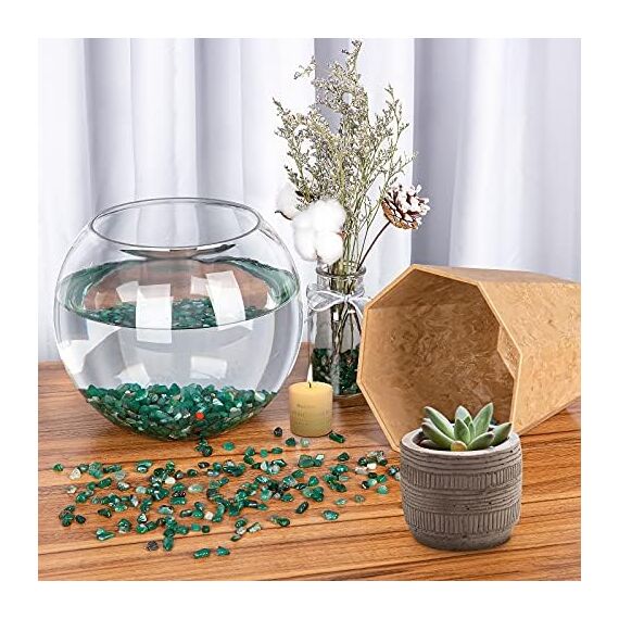 Kieselsteine, RIFNY Dekosteine Achat Kies Deko für Garten Blumentopf Pflanzen Sukkulenten Kaktus, Aquarium Kies Steine (680g, Grün)
