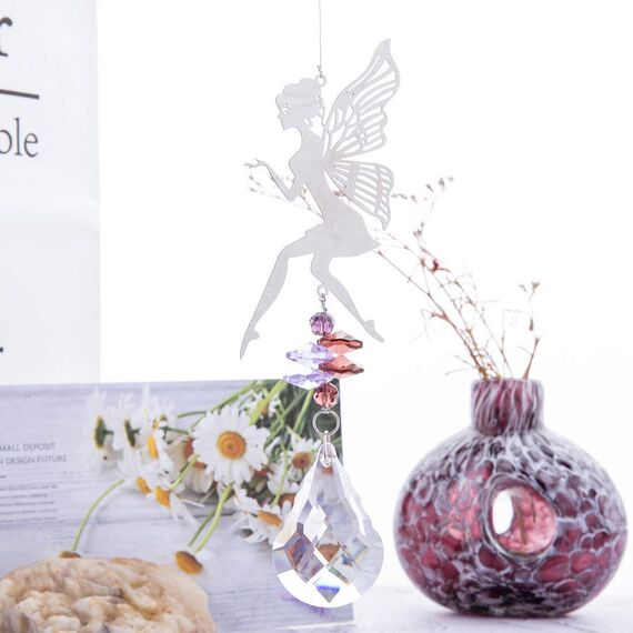 H&D Kristall Regenbogen Sonnenfänger hängen Metall Elfen Anhänger Hängendes Fensterdekor