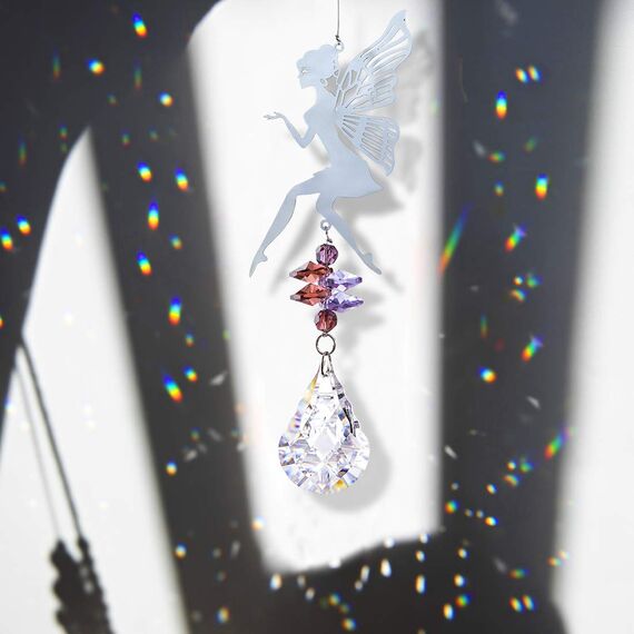 H&D Kristall Regenbogen Sonnenfänger hängen Metall Elfen Anhänger Hängendes Fensterdekor