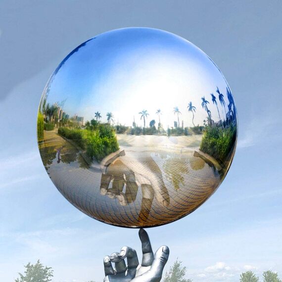 zosenda Edelstahl-Beobachtungskugel, hochglanzpoliert, hohle Kugel, reflektierende Gartenkugel, schwimmende Teichkugeln, nahtlose Beobachtungskugel für Haus, Ornament, Dekorationen (20 cmx1 Stück)