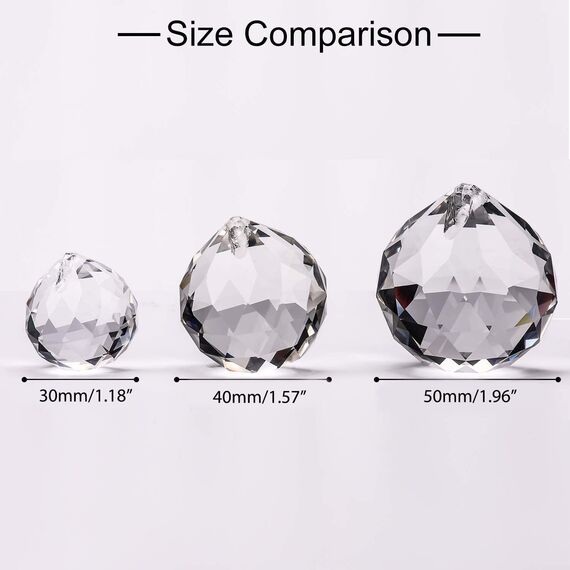 MerryNine 6 Stück klare Kristallkugel-Prisma-Sonnenschein-Catcher, Regenbogen-Anhänger, hängende Kristalle, Prismen für Fenster, für Feng Shui, als Geschenk