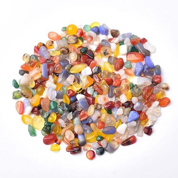 RIFNY Kieselsteine für Aquarium Blumentopf Deko Steine kleine Natur Kristall Achat Kies für Sukkulenten Kaktus Terrarium DIY Balkon Pflanztöpfen Dekorative, 680g, Gemischt