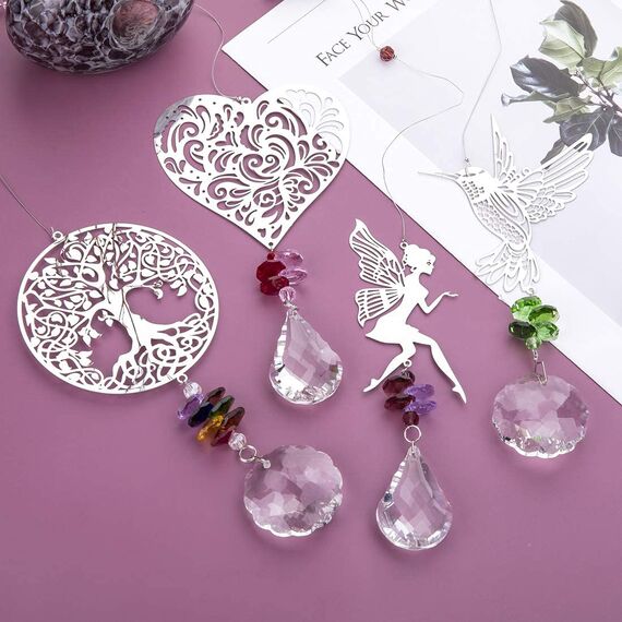 H&D Kristall Regenbogen Sonnenfänger hängen Metall Elfen Anhänger Hängendes Fensterdekor