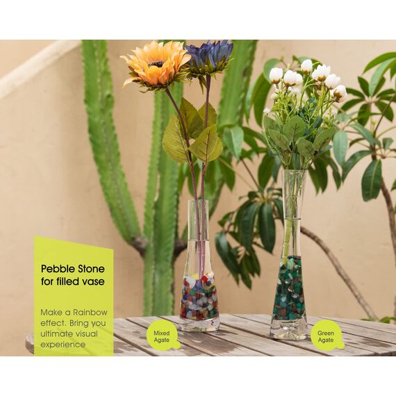 RIFNY Kieselsteine für Aquarium Blumentopf Deko Steine kleine Natur Kristall Achat Kies für Sukkulenten Kaktus Terrarium DIY Balkon Pflanztöpfen Dekorative, 680g, Gemischt