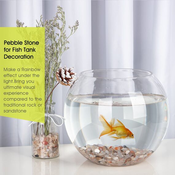 Kieselsteine, RIFNY Dekosteine Achat Kies Deko für Garten Blumentopf Pflanzen Sukkulenten Kaktus, Aquarium Kies Steine (680g, Weiß)